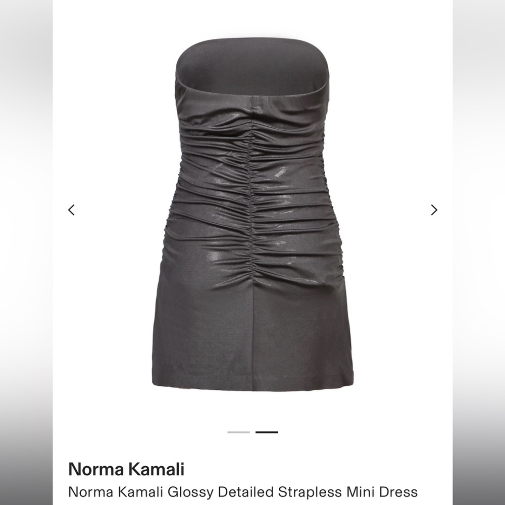 Norma Kamali Glossy Detailed Strapless Mini Dress xxs